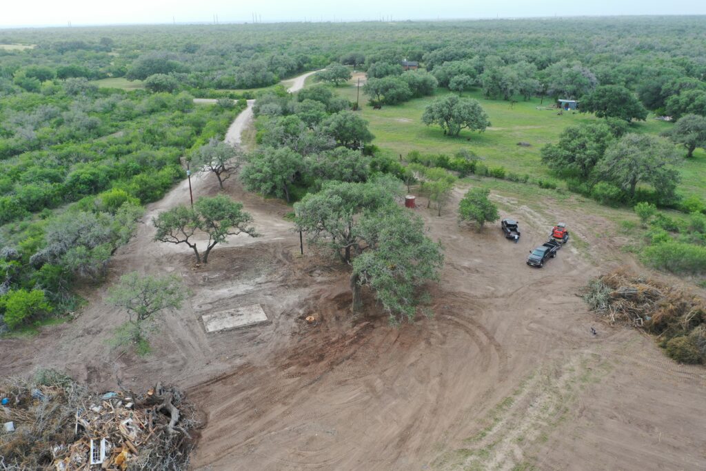 site clearing and ranch construction preparation in south texas